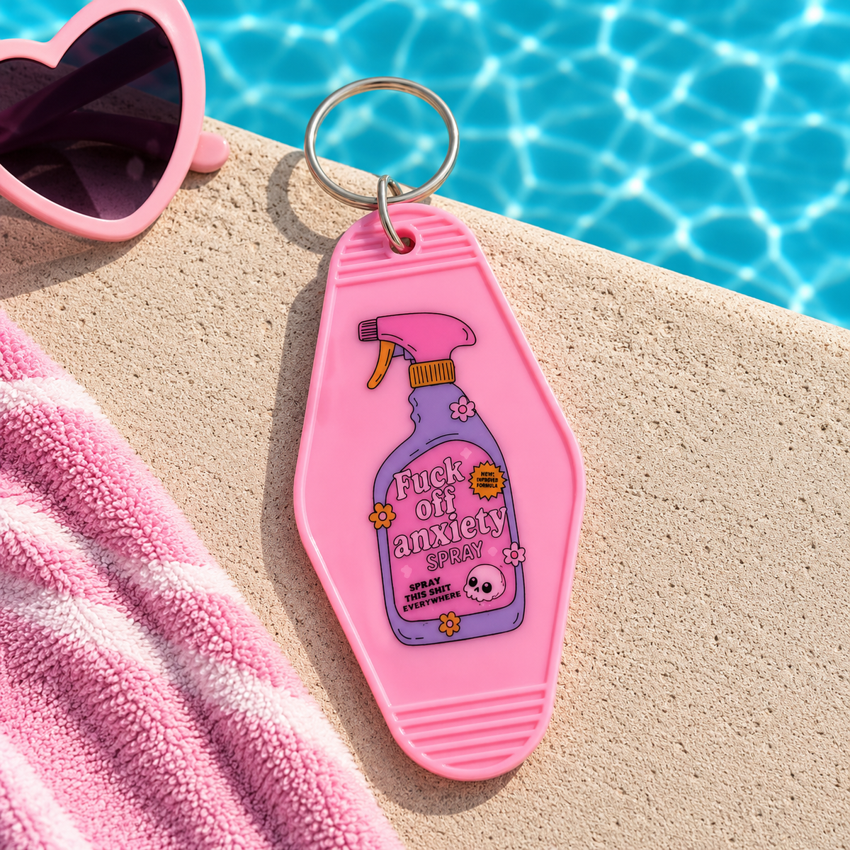 Fuck Off Anxiety Spray Keychain