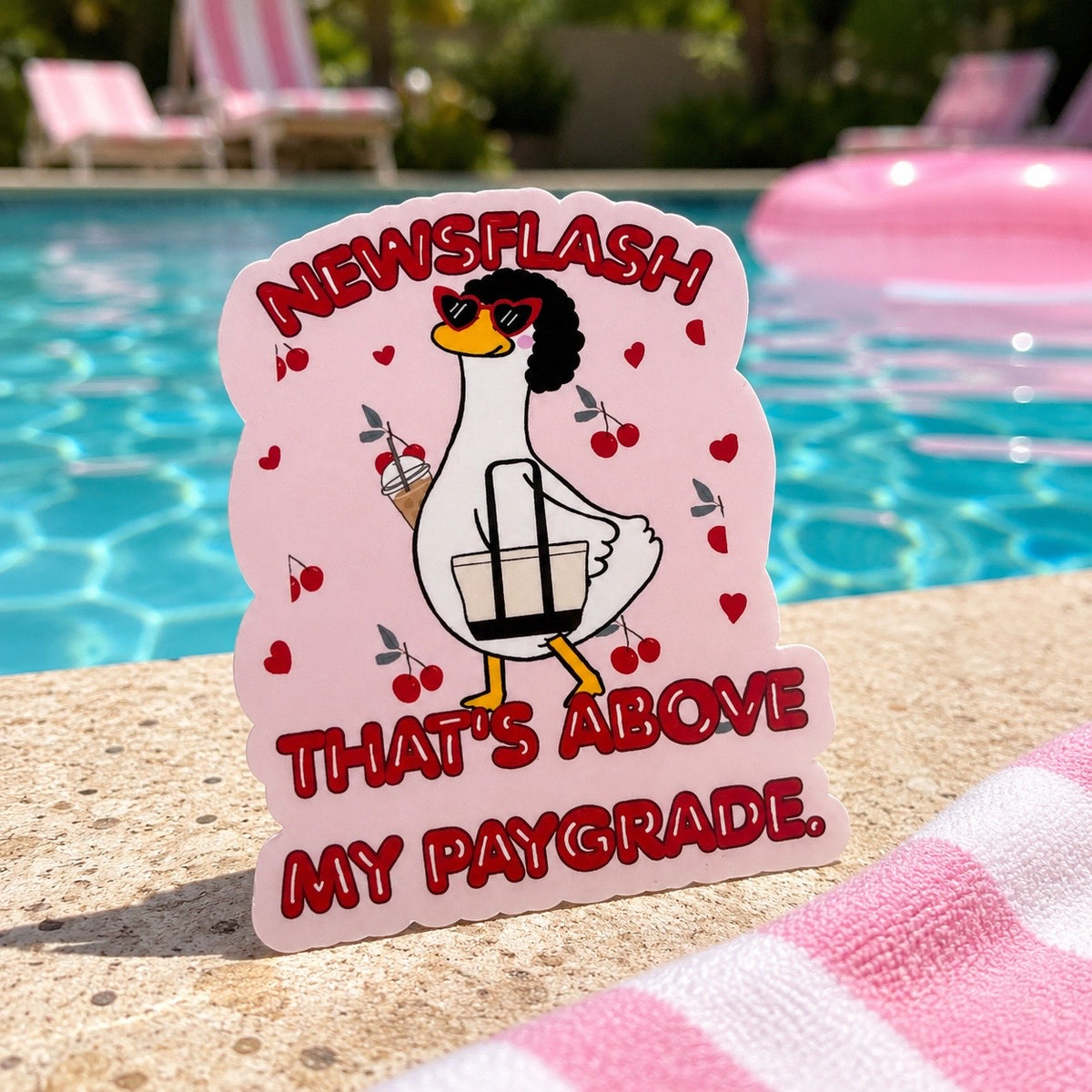 Newsflash That's Above My Pay-grade Sticker 3" Glossy