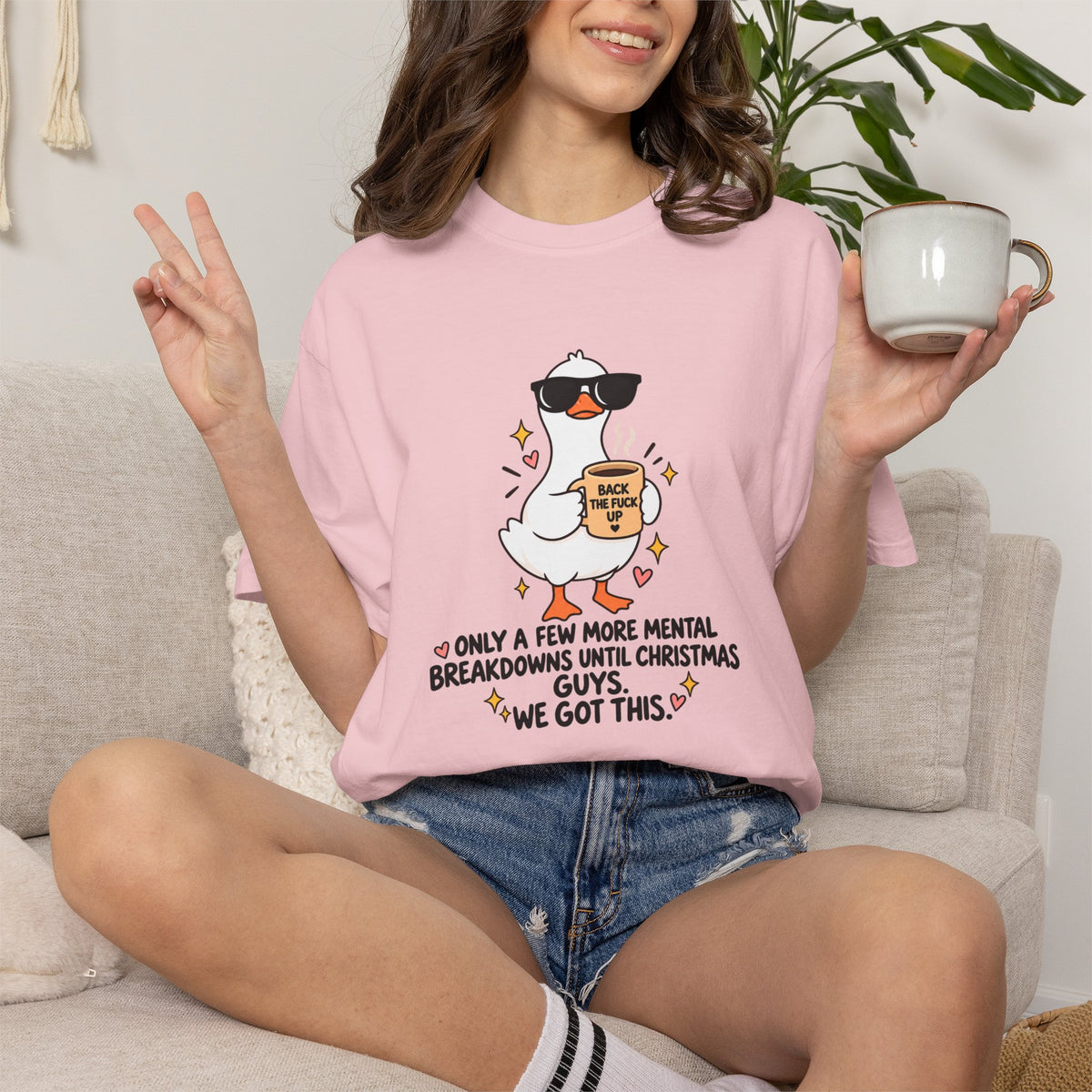 Christmas Stress Duck T-Shirt – "Only a Few More Mental Breakdowns Until Christmas Guys We Got This"