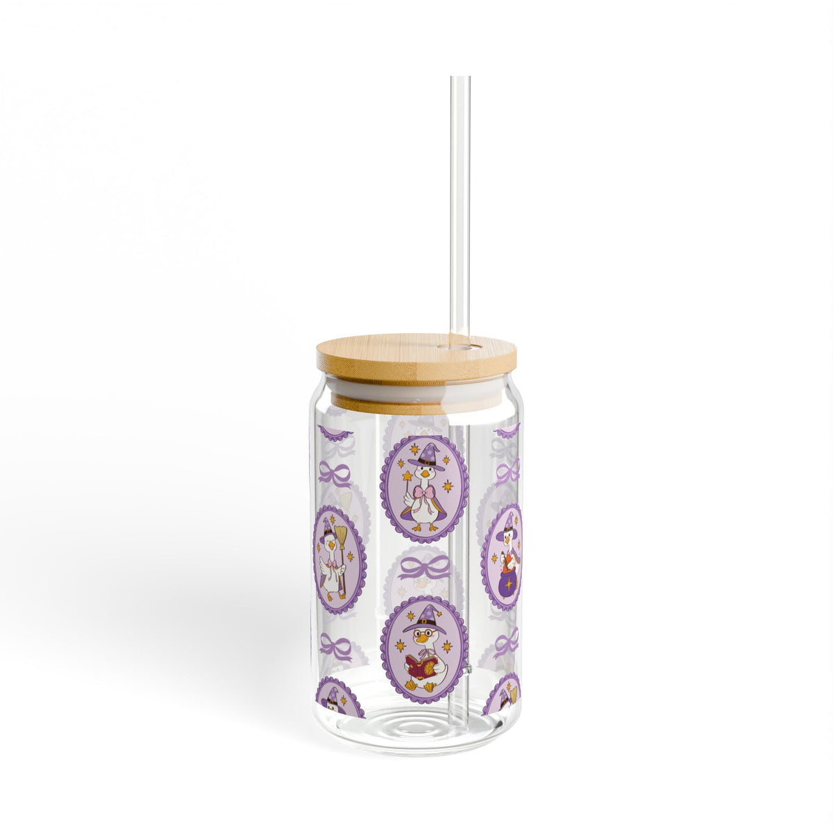 Cute Purple Goose  Glass Tumblr 16 oz