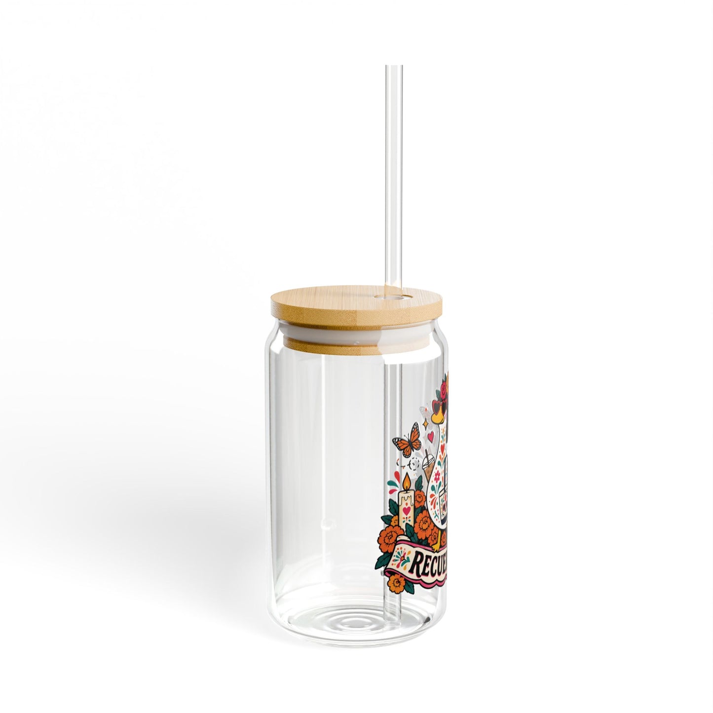 Dia De Los Muertos Recuerdame Glass Tumblr 16 oz