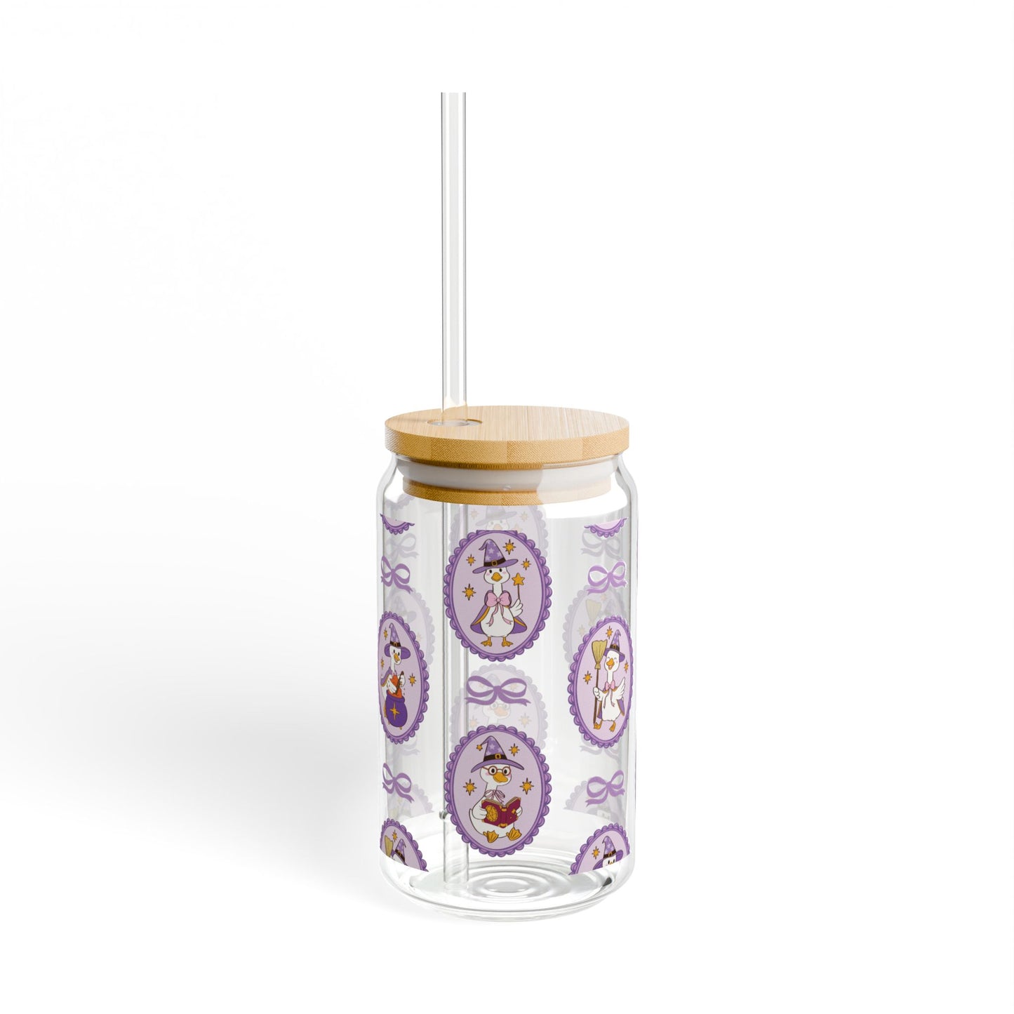 Cute Purple Goose  Glass Tumblr 16 oz