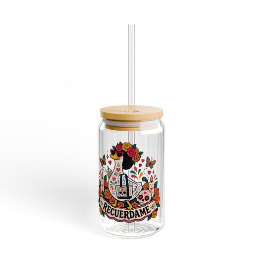 Dia De Los Muertos Recuerdame Glass Tumblr 16 oz