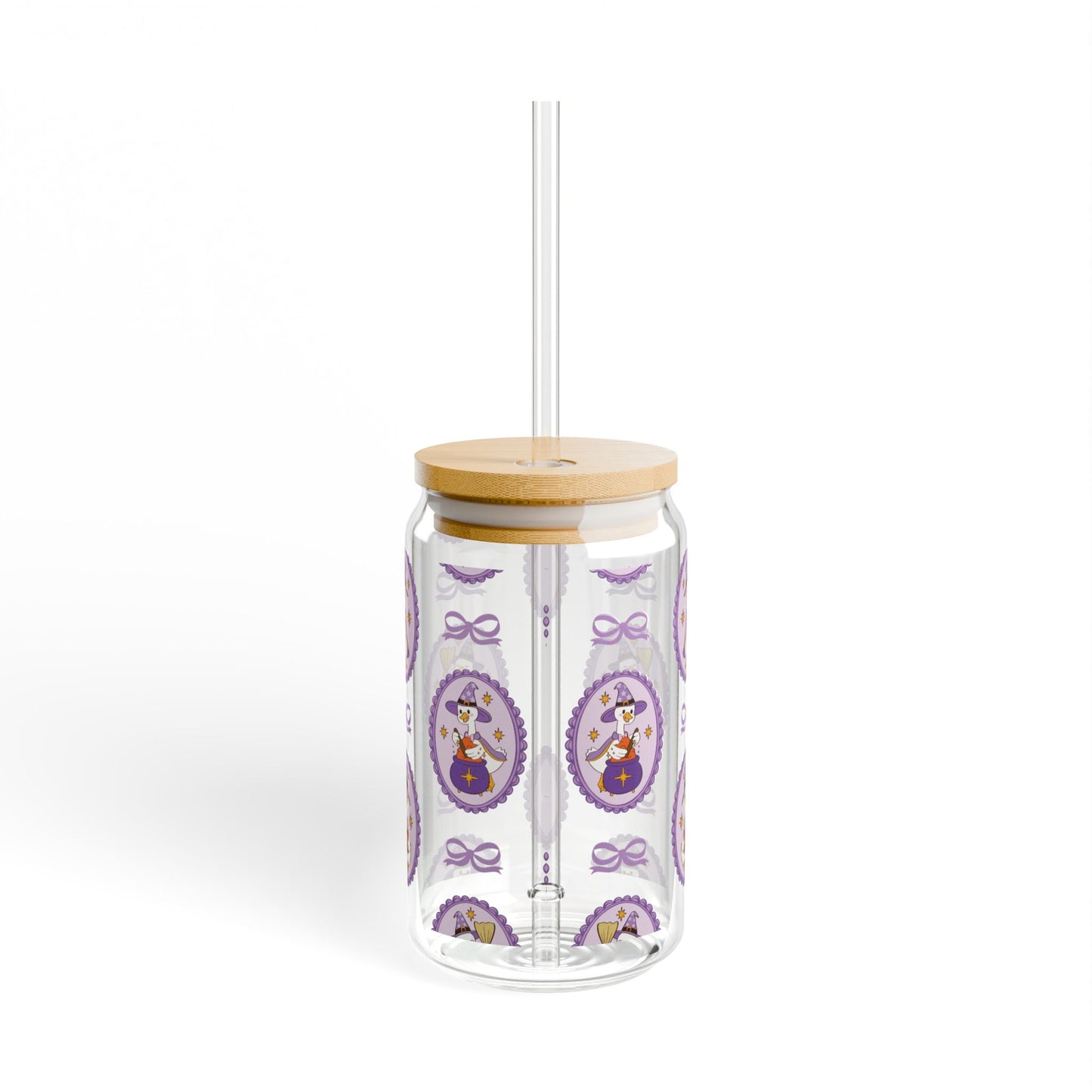 Cute Purple Goose  Glass Tumblr 16 oz