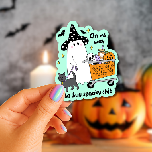 On My Way To Buy Spooky Sticker 3" Gloss