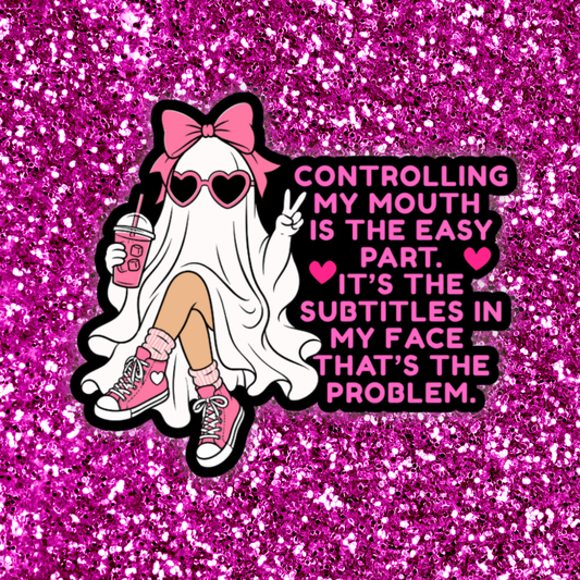 Controlling my mouth sticker 3"