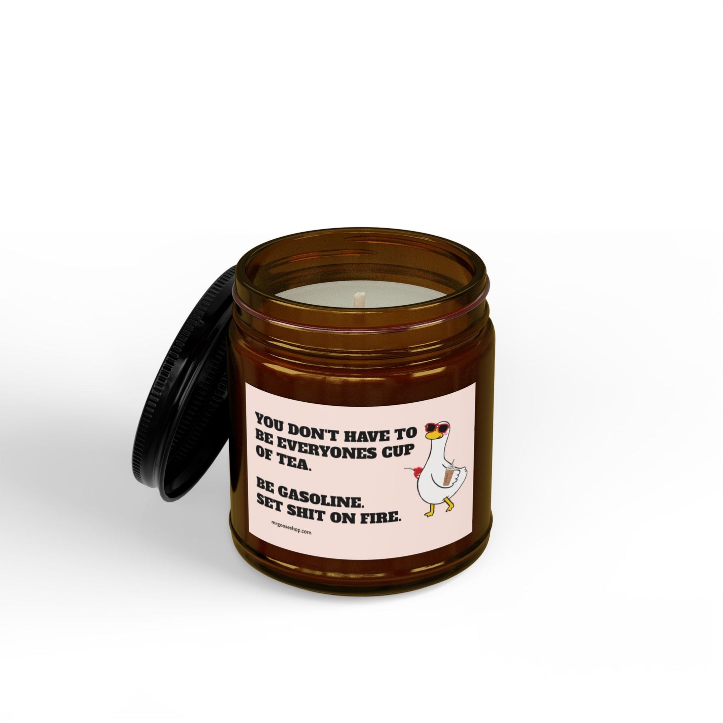 Scented Soy Candle — “You Don't Have To Be ” Amber Jar (4oz & 9oz)