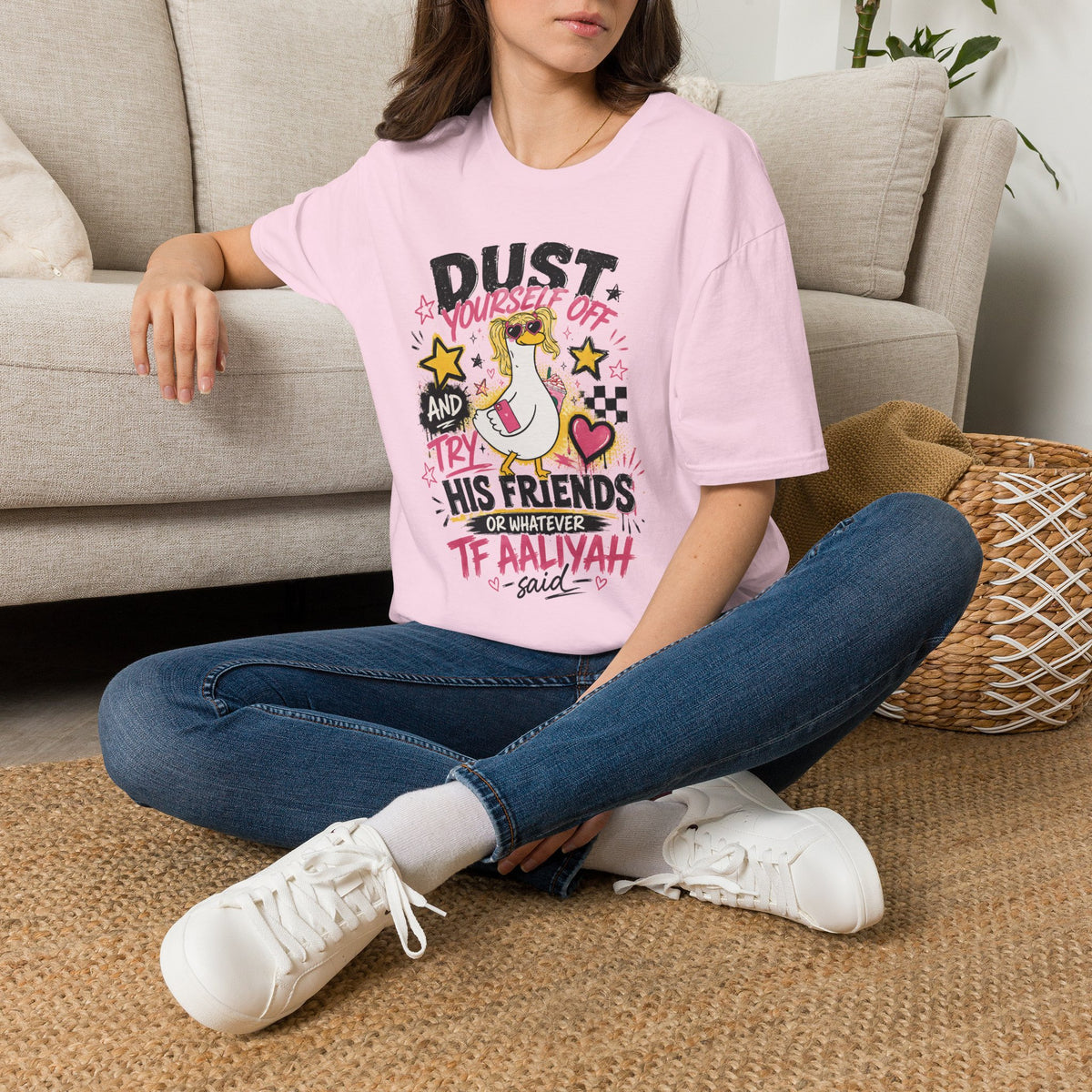 T-Shirt — "Dust Yourself Off" Inspirational Graphic Tee (Unicorn, Motivational Quote)