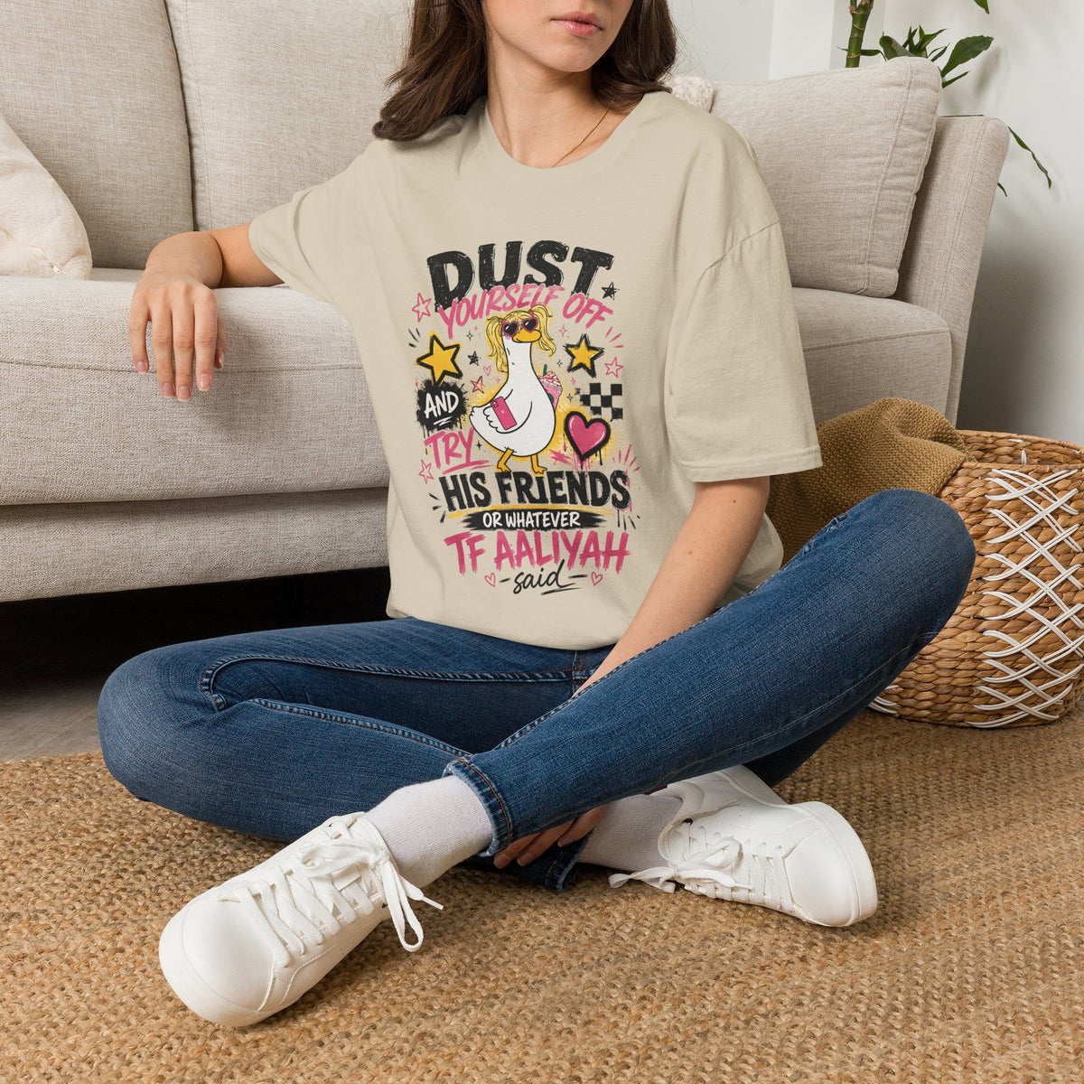 T-Shirt — "Dust Yourself Off" Inspirational Graphic Tee (Unicorn, Motivational Quote)