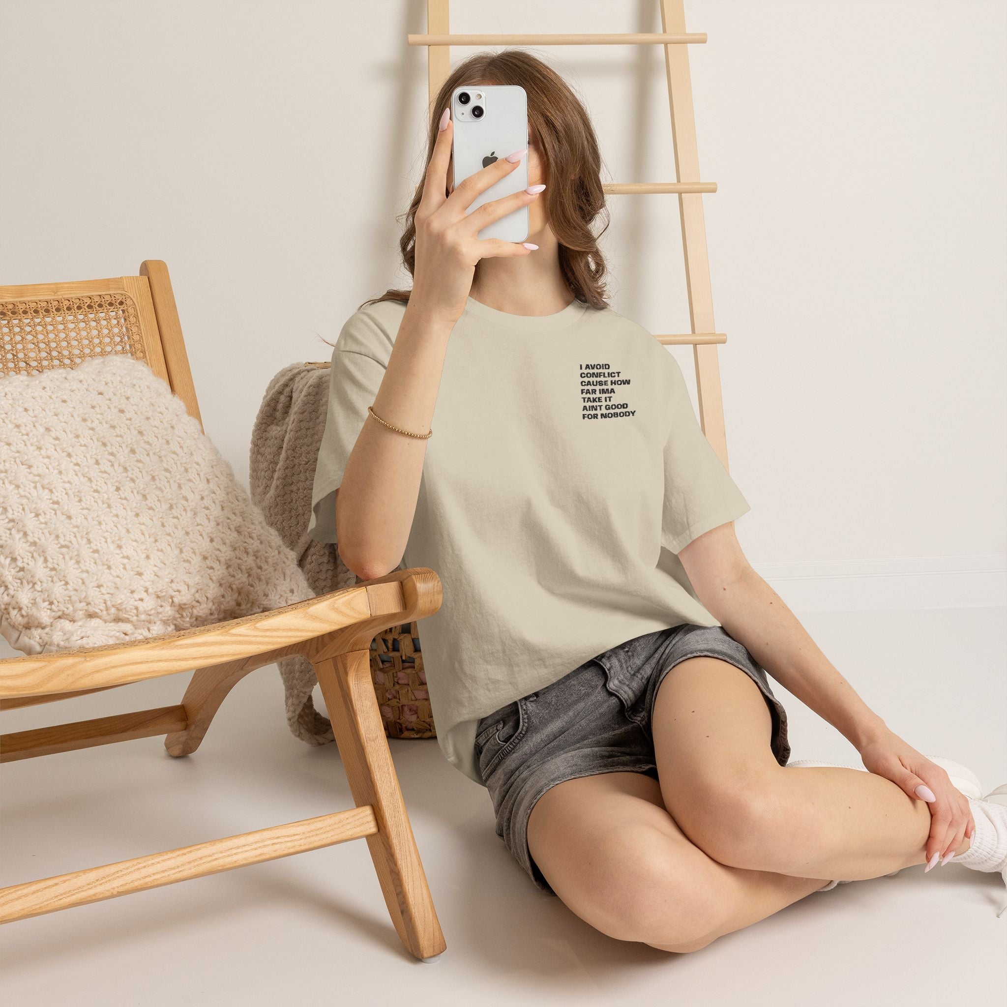 I Avoid Conflict T-Shirt Embroider Design
