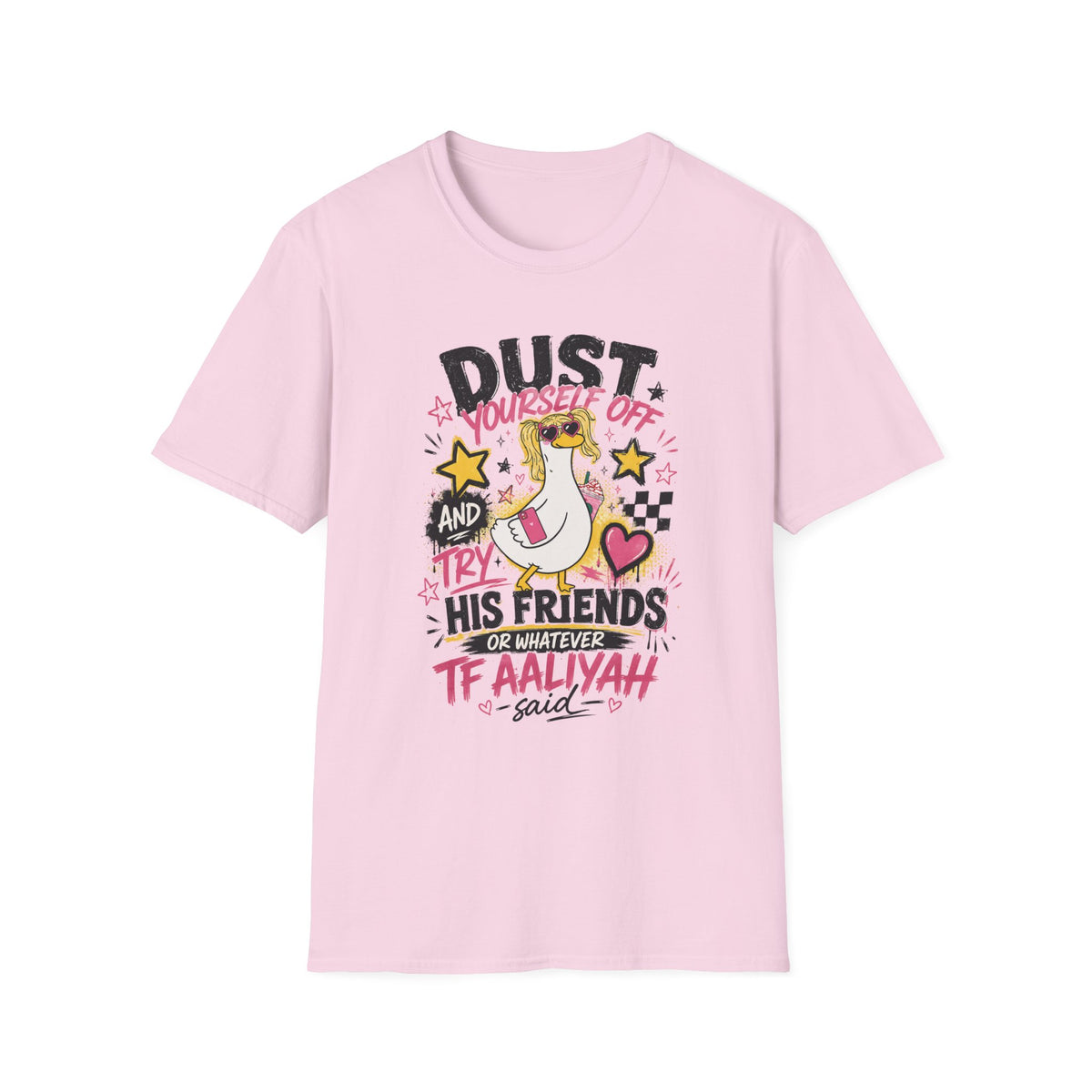 T-Shirt — "Dust Yourself Off" Inspirational Graphic Tee (Unicorn, Motivational Quote)