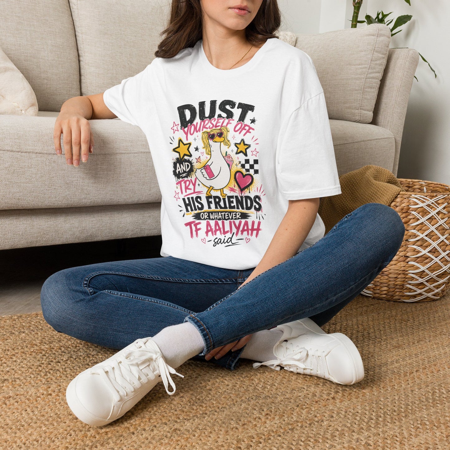 T-Shirt — "Dust Yourself Off" Inspirational Graphic Tee (Unicorn, Motivational Quote)