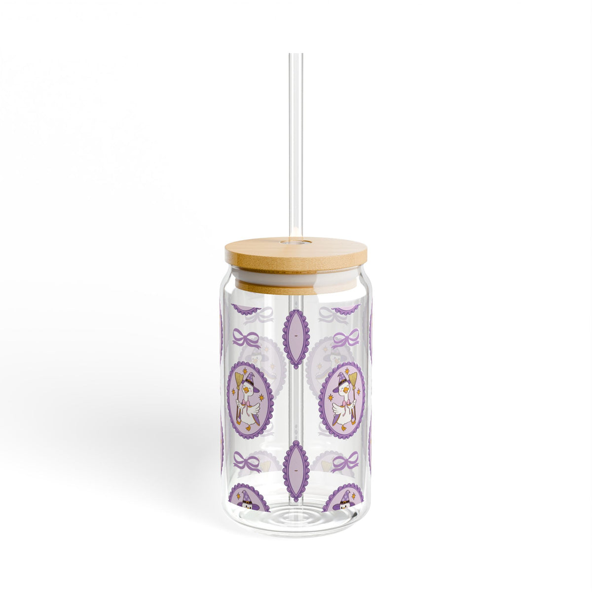 Cute Purple Goose  Glass Tumblr 16 oz