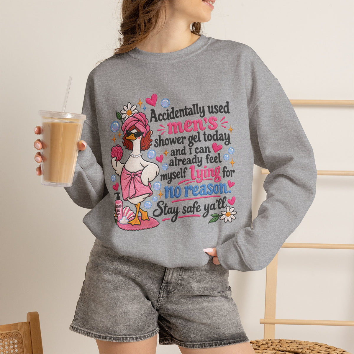 "Accidentally Used Men's Shower Gel" Crewneck