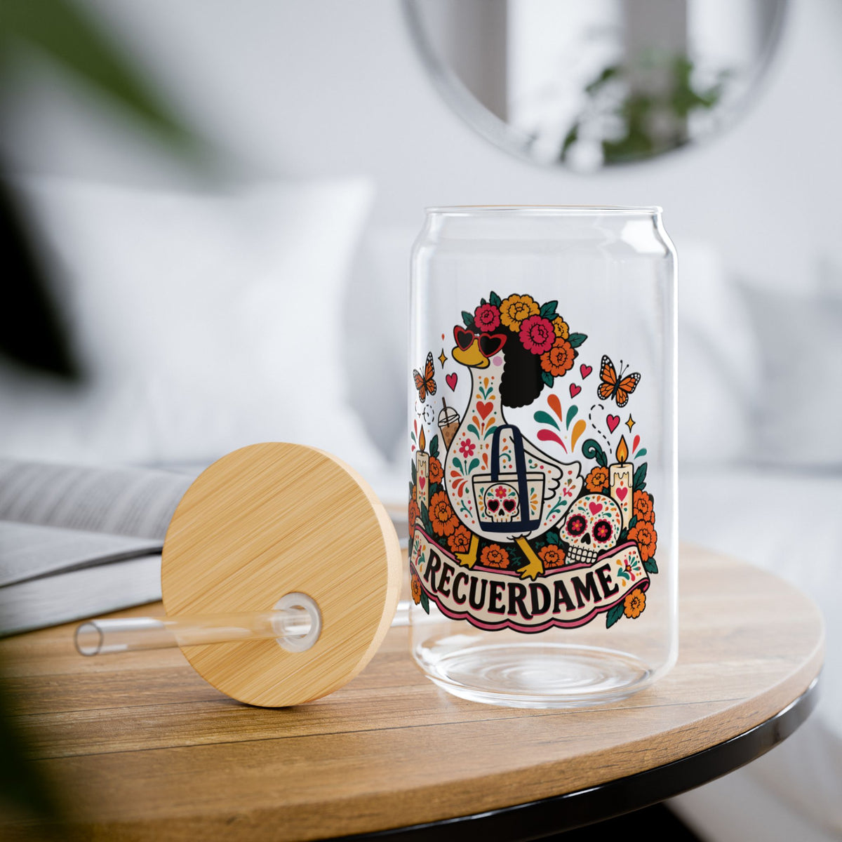 Dia De Los Muertos Recuerdame Glass Tumblr 16 oz