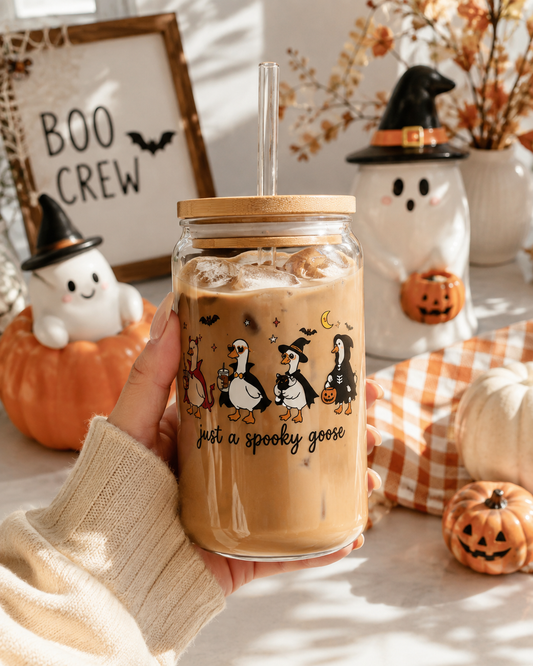 Just A Spooky Goose Glass Tumblr 16 oz