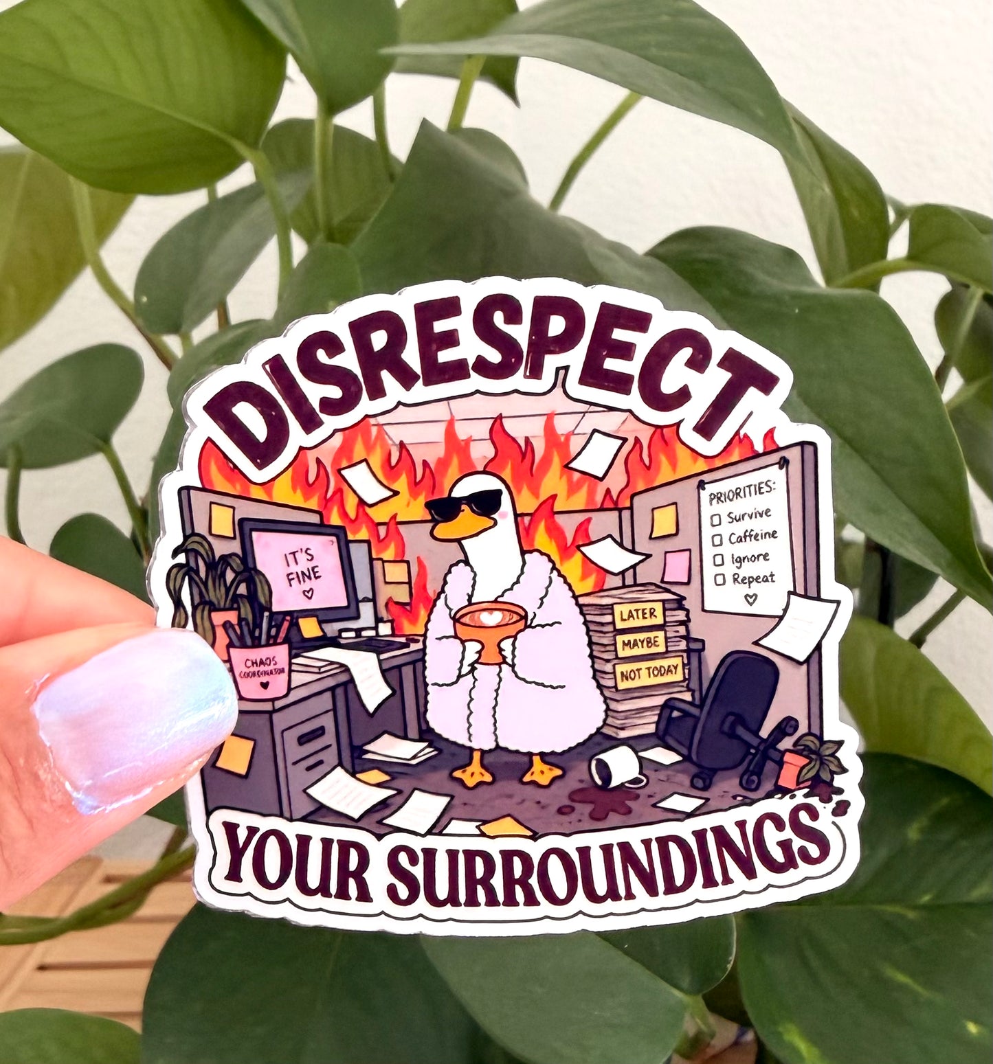 Disrespect Your Surroundings Sticker 2.8" Vinyl glossy