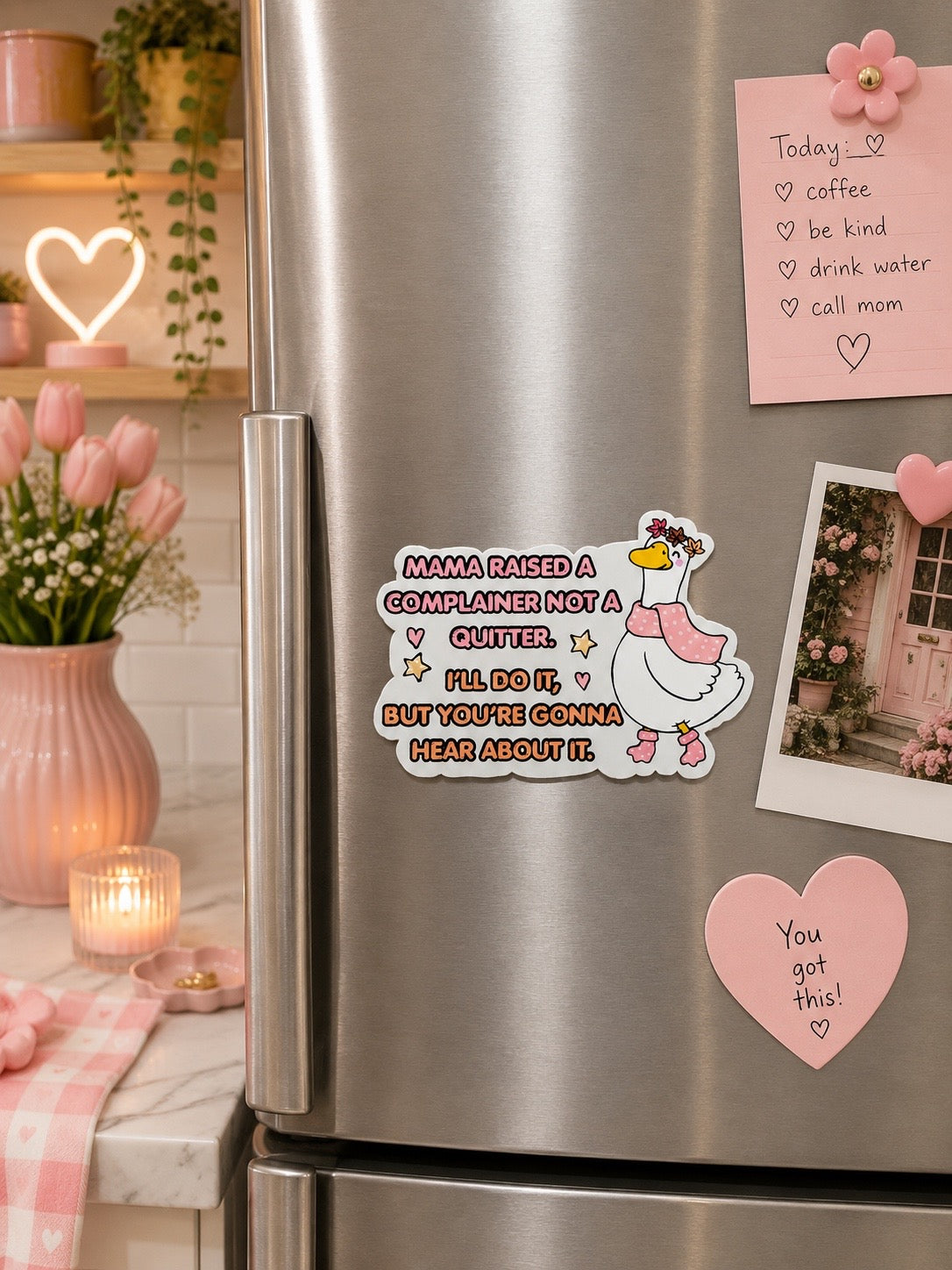 Mama Raised A Complainer Not A Quitter Magnet 3"