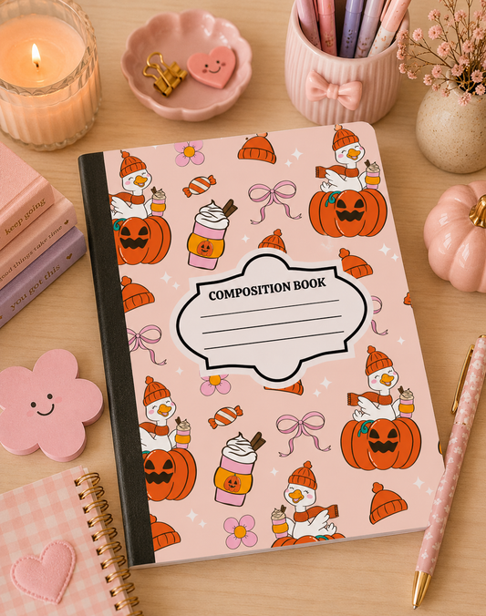 Mr.Goose Composition Book Fun Pumpkin Goose